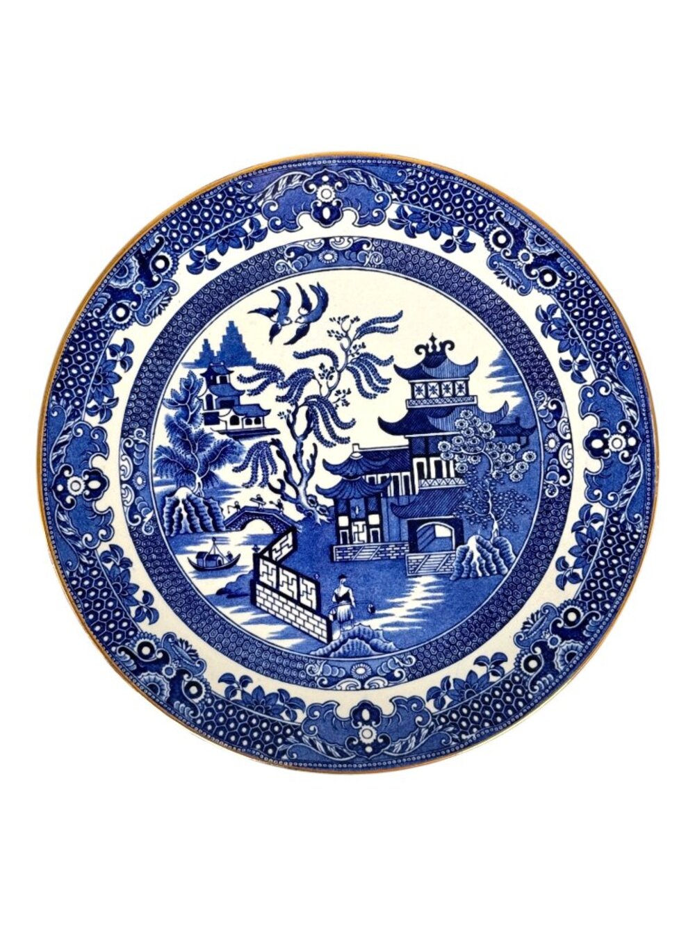 Burleigh Ware Blue Willow Vegetable Plate Dinnerware Tableware England 8.75 inch
